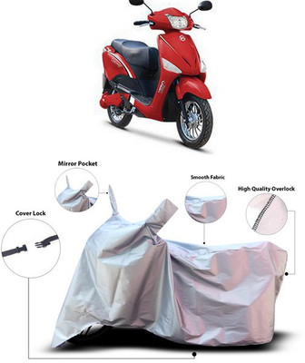 ANTHUB Waterproof Two Wheeler Cover for Hero(Electric Optima, Silver)
