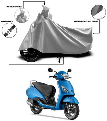 SEBONGO Waterproof Two Wheeler Cover for TVS(Jupiter, Silver)