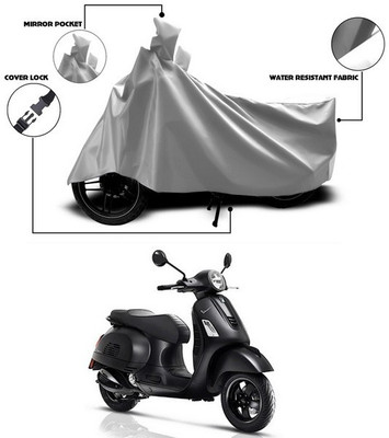 SEBONGO Waterproof Two Wheeler Cover for Vespa(Vespa, Silver)