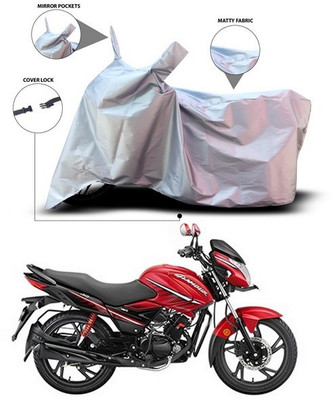 SEBONGO Waterproof Two Wheeler Cover for Hero(Glamour i3s, Silver)