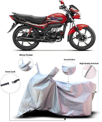 SEBONGO Waterproof Two Wheeler Cover for Hero(Passion Pro i3S, Silver)