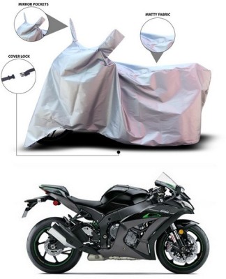 SEBONGO Waterproof Two Wheeler Cover for Kawasaki(Ninja ZX 10R, Silver)