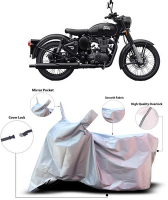 ANTHUB Waterproof Two Wheeler Cover for Royal Enfield(Classic 500, Silver)