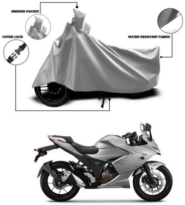 ANTHUB Waterproof Two Wheeler Cover for Suzuki(Gixxer SF, Silver)