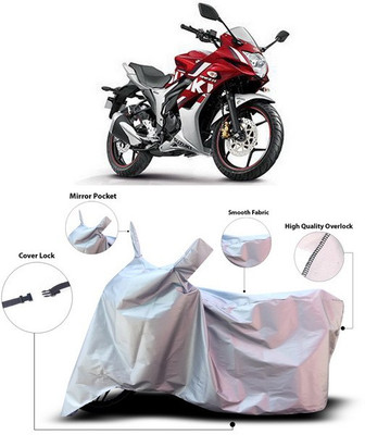 ANTHUB Waterproof Two Wheeler Cover for Suzuki(Gixxer SF, Silver)