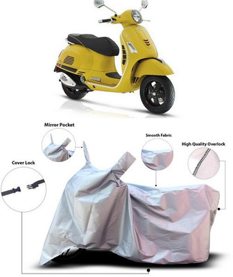 SEBONGO Waterproof Two Wheeler Cover for Vespa(Vespa VXL 150, Silver)