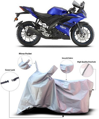 ANTHUB Waterproof Two Wheeler Cover for Yamaha(R15 V3, Silver)