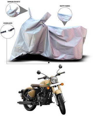 ANTHUB Waterproof Two Wheeler Cover for Royal Enfield(Bullet 350, Silver)