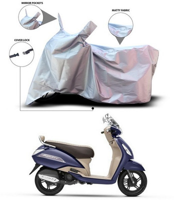 SEBONGO Waterproof Two Wheeler Cover for TVS(Jupiter, Silver)