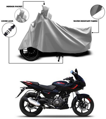 SEBONGO Waterproof Two Wheeler Cover for Bajaj(Pulsar 180 DTS-i, Silver)