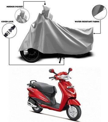 ANTHUB Waterproof Two Wheeler Cover for Hero(Duet, Silver)