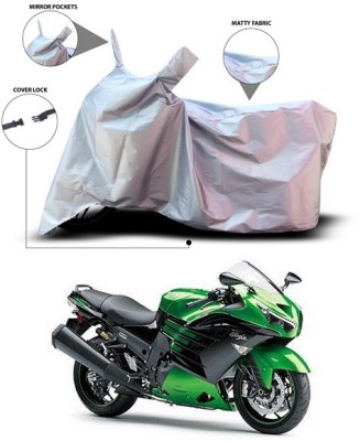 ANTHUB Waterproof Two Wheeler Cover for Kawasaki(Ninja ZX 14R, Silver)