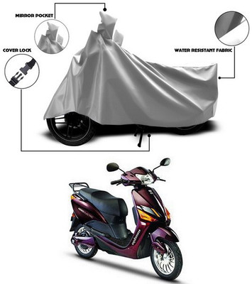 SEBONGO Waterproof Two Wheeler Cover for Hero(Electric Optima Plus, Silver)