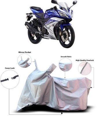 SEBONGO Waterproof Two Wheeler Cover for Yamaha(R15 V3, Silver)