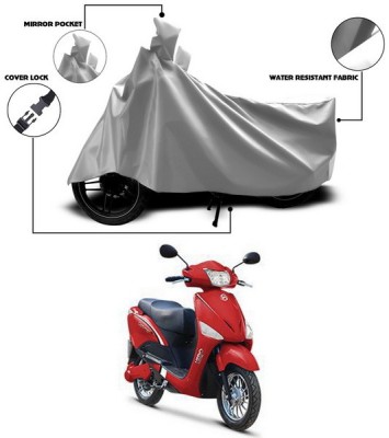 SEBONGO Waterproof Two Wheeler Cover for Hero(Electric Optima, Silver)