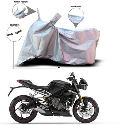 SEBONGO Waterproof Two Wheeler Cover for Triumph(Silver)