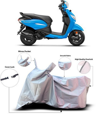 ANTHUB Waterproof Two Wheeler Cover for Hero(Pleasure+ 110, Silver)