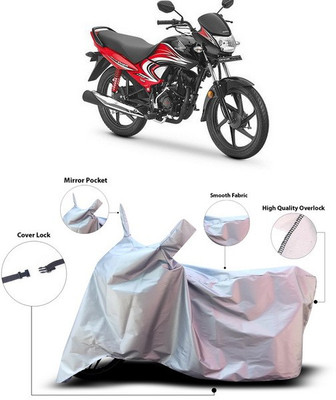 ANTHUB Waterproof Two Wheeler Cover for Honda(Dream Yuga, Silver)
