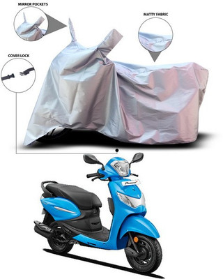 ANTHUB Waterproof Two Wheeler Cover for Hero(Pleasure+ 110, Silver)