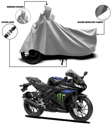 ANTHUB Waterproof Two Wheeler Cover for Yamaha(R15 V3, Silver)