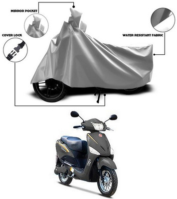 SEBONGO Waterproof Two Wheeler Cover for Hero(Electric Optima, Silver)