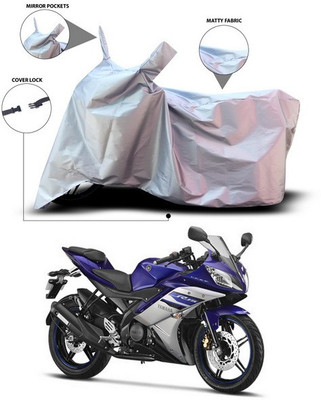 ANTHUB Waterproof Two Wheeler Cover for Yamaha(YZF R15 Ver 2.0, Silver)