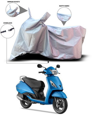 ANTHUB Waterproof Two Wheeler Cover for TVS(Jupiter, Silver)