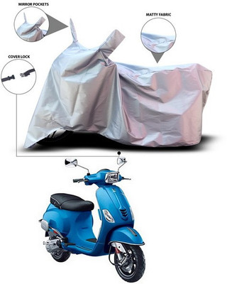 SEBONGO Waterproof Two Wheeler Cover for Vespa(Vespa, Silver)