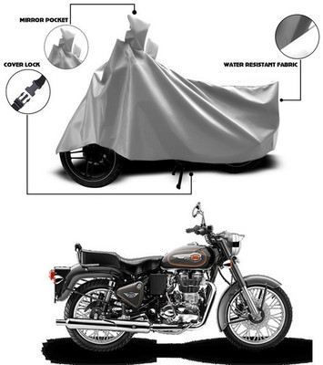 ANTHUB Waterproof Two Wheeler Cover for Royal Enfield(Bullet 500, Silver)