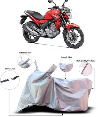 ANTHUB Waterproof Two Wheeler Cover for Honda(CB Twister, Silver)