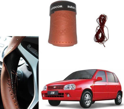 ARNEJA Hand Stiched Steering Cover For Maruti Zen(Brown, Leatherite)
