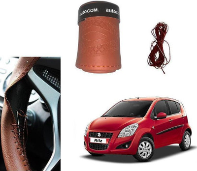 ARNEJA Hand Stiched Steering Cover For Maruti Ritz(Brown, Leatherite)