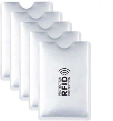RFID 1 Card Holder(Set of 5, Silver)