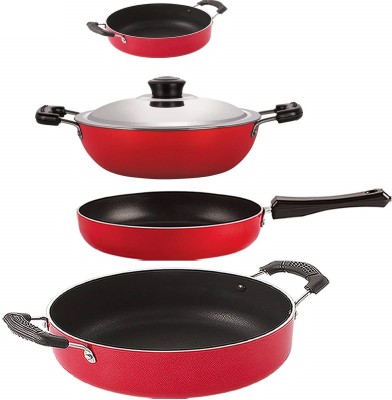 NIRLON FP12_DKD(B)_CS20_CS24 Non-Stick Coated Cookware Set(PTFE (Non-stick), Aluminium, 4 - Piece)