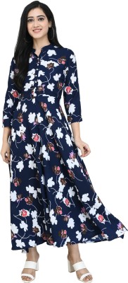 Beautylife Women Maxi Blue Dress