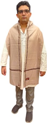 KASHMIR HANDLOOM Cashmere Woven Men Shawl(Beige)