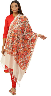 Anekaant Wool Embroidered Women Shawl(Multicolor)