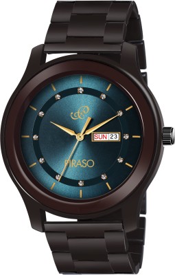 PIRASO D&D C22 BLUE NEW LATEST STUNNING BLUE DIAL WITH BROWN CHAIN DAY AND DATE DISPLAY WATCH FOR BOYS Analog Watch  - For Boys