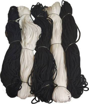 Crafto MACRAME SET OF 2 COLOR BLACK AND WHITE Each cord 50 meter Total cord 250 meter
