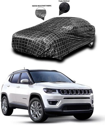 SEBONGO Car Cover For Jeep Compass Facelift (Without Mirror Pockets)(Black)