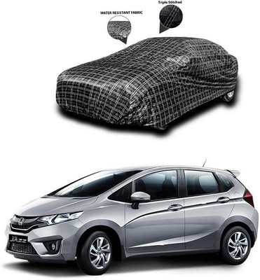 SEBONGO Car Cover For Honda Jazz (Without Mirror Pockets)(Black)