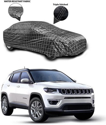SEBONGO Car Cover For Jeep Compass Facelift (Without Mirror Pockets)(Black)