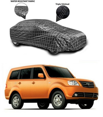 SEBONGO Car Cover For Tata Sumo Grande (Without Mirror Pockets)(Black)