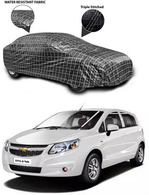 SEBONGO Car Cover For Chevrolet Sail UVA (Without Mirror Pockets)(Black)