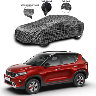 SEBONGO Car Cover For Kia Sonet (Without Mirror Pockets)(Black)