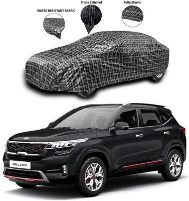 SEBONGO Car Cover For Kia Sonet (Without Mirror Pockets)(Black)