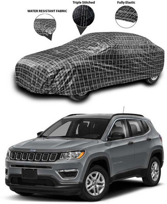 SEBONGO Car Cover For Jeep Compass (Without Mirror Pockets)(Black)