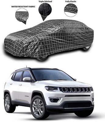 SEBONGO Car Cover For Jeep Compass Facelift (Without Mirror Pockets)(Black)