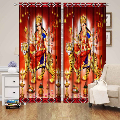 Minicraft 153 cm (5 ft) Polyester Window Curtain (Pack Of 2)(Printed, Multicolor)