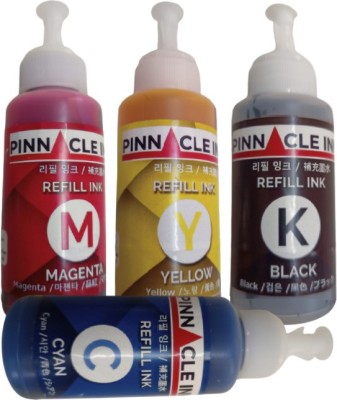 PINNACLE Compatible Refill Ink for Ep L555, L605, L1300,L130, L360, L361, L565, L210, , L355, L365, L380, L385, L405, L455, L485, L550,L220, L310, L350 Printer Multi Color Ink Bottle Black + Tri Color Combo Pack Ink Bottle